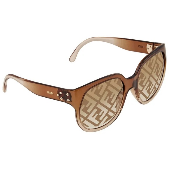 Fendi zucca oversized sunglasses light brown 60-20-135 - Picture 4 of 4